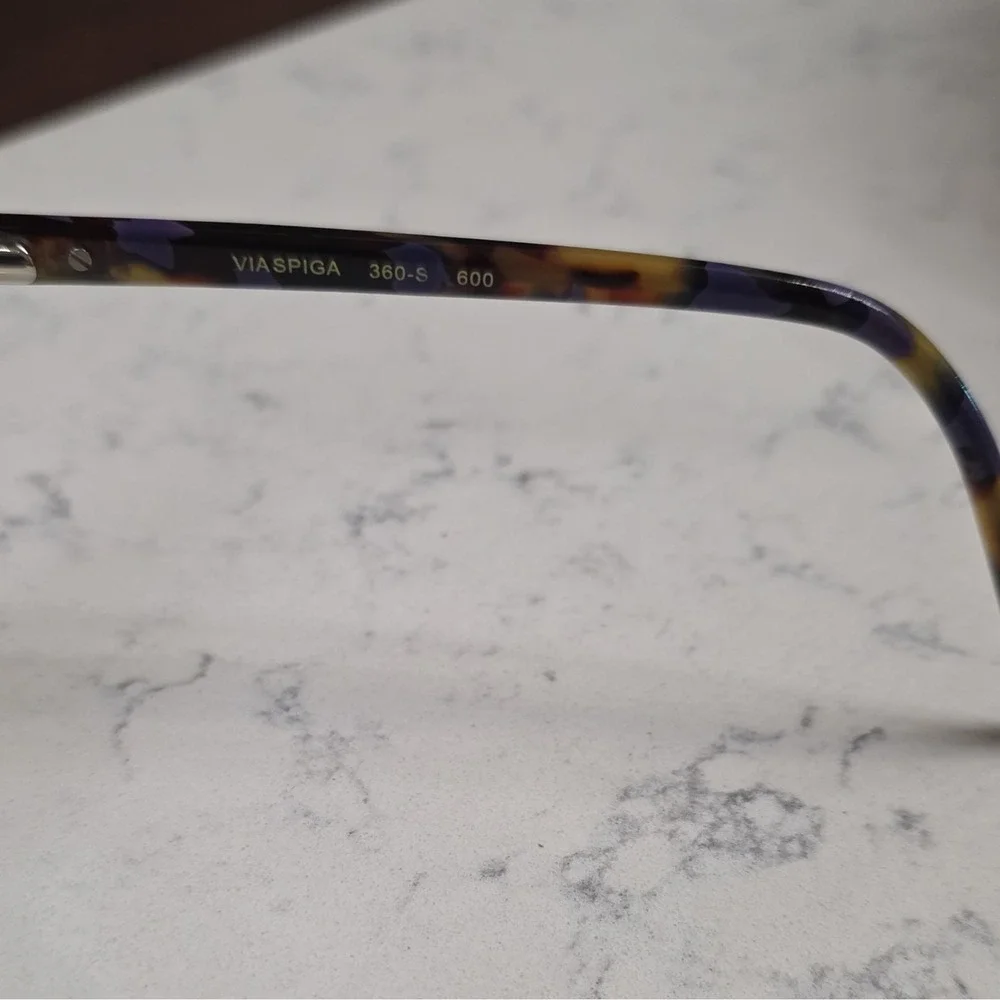 Via Spiga Oval Sunglasses Clear Frame Green Tinted Lenses w/ Rx 135mm 360/SC